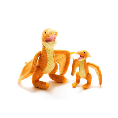 Best Years Ltd Knitted Pterodactyl Dinosaur Toy - Yellow