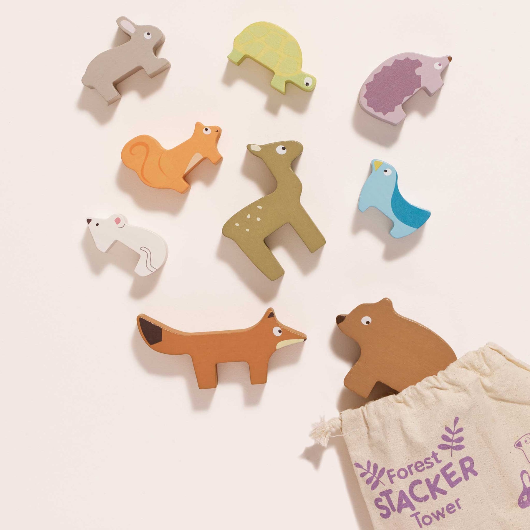 Bear Stack Tower Le Toy Van | Forest Stacker Tower & Bag | Wooden Toy Animal Figures ...