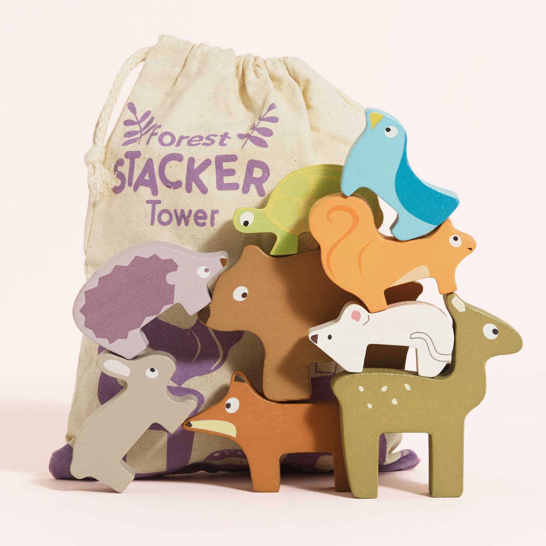 Bear Stack Tower Le Toy Van | Forest Stacker Tower & Bag | Wooden Toy Animal Figures ...