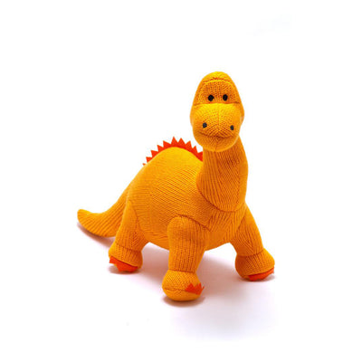 Best Years Ltd Knitted Diplodocus Dinosaur Toy - Orange
