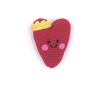 Pebble Heart Rattle - Red