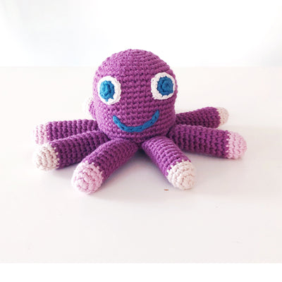 Pebble Organic Octopus Rattle - Purple