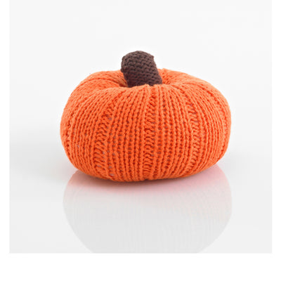 Pebble Knitted Vegetable Rattle - Pumpkin