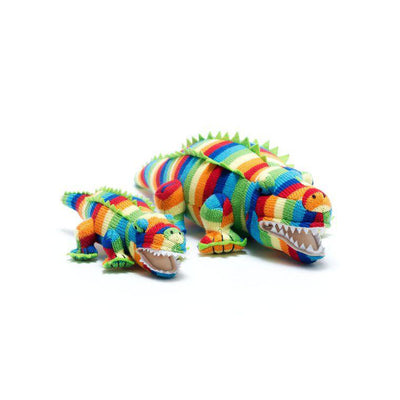 Best Years Knitted Stripe Crocodile Toy